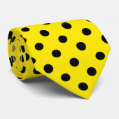 Gelbe und schwarze Polka-Punkte Krawatte (Gerollt)