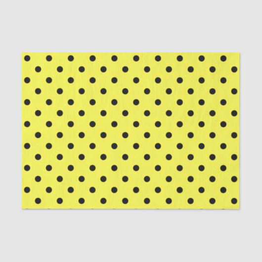 Gelbe und schwarze Polka-Punkte Seidenpapier (Vorderseite)