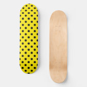 Gelbe und schwarze Polka-Punkte Skateboard (Vorderseite)