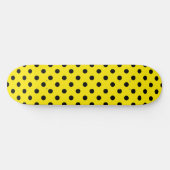 Gelbe und schwarze Polka-Punkte Skateboard (Horizontal)