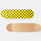 Gelbe und schwarze Polka-Punkte Skateboard (Horizontal)