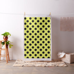Gelbe und schwarze Polka-Punkte Stoff