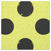 Gelbe und schwarze Polka-Punkte Stoff (Muster)