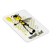 Gelbe und schwarze Queen Bee mit Wabenwürfel Magnet (Rechte Seite)