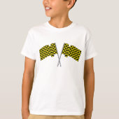 Gelbe und schwarze Racefahnen T-Shirt (Vorderseite)