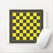 Gelbe und schwarze Schach-Tabelle Mousepad (Mit Mouse)