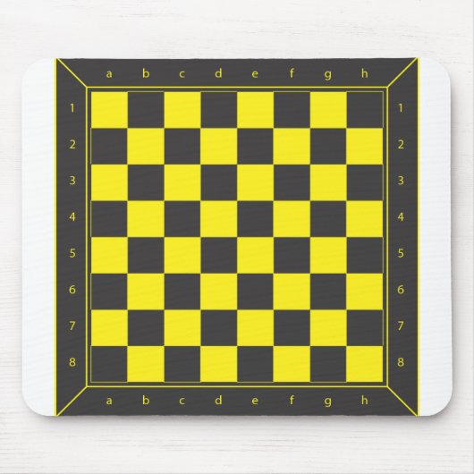 Gelbe und schwarze Schach-Tabelle Mousepad (Vorne)