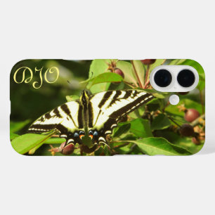 Gelbe und schwarze Schmetterlinge auf Crabappelbau iPhone 16 Hülle