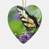 Gelbe und schwarze Schmetterlinge auf dem Lavendel Keramikornament (Links)