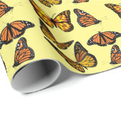 Gelbe und schwarze Schmetterlinge Geschenkpapier (Rolleneckpunkt)