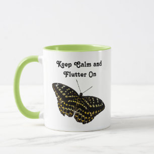 Gelbe und schwarze Schmetterlinge Kunst Zeichnend Tasse