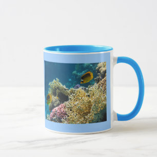 Gelbe und schwarze Schmetterlings-Fische Tasse