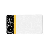 Gelbe und schwarze Sonnenblumenmatten, die geliefe Adressaufkleber (Vorne)