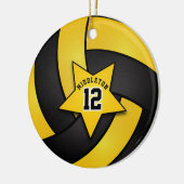 Gelbe und schwarze Star-Volleyball-🏐 Keramikornament (Links)