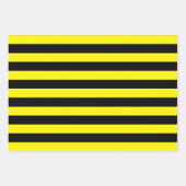Gelbe und schwarze Streifen Geschenkpapier Set (Vorderseite)