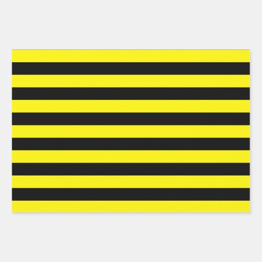 Gelbe und schwarze Streifen Geschenkpapier Set (Vorderseite)