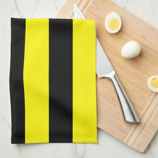 Gelbe und schwarze Streifen Geschirrtuch (Viertel Falte)
