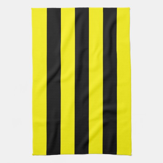 Gelbe und schwarze Streifen Geschirrtuch (Vertikal)