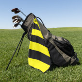 Gelbe und schwarze Streifen Golfhandtuch (Gras)
