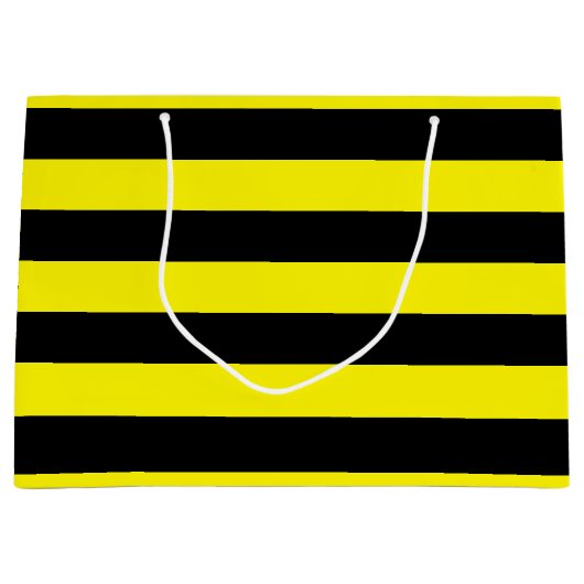 Gelbe und schwarze Streifen Große Geschenktüte (Vorderseite)