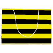 Gelbe und schwarze Streifen Große Geschenktüte (Rückseite)