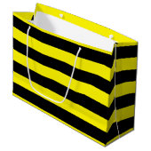 Gelbe und schwarze Streifen Große Geschenktüte (Vorderseite Schrägansicht)