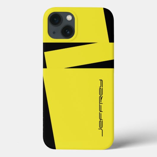 Gelbe und schwarze Streifen, Minimalistisch, Name, Case-Mate iPhone Hülle (Rückseite)