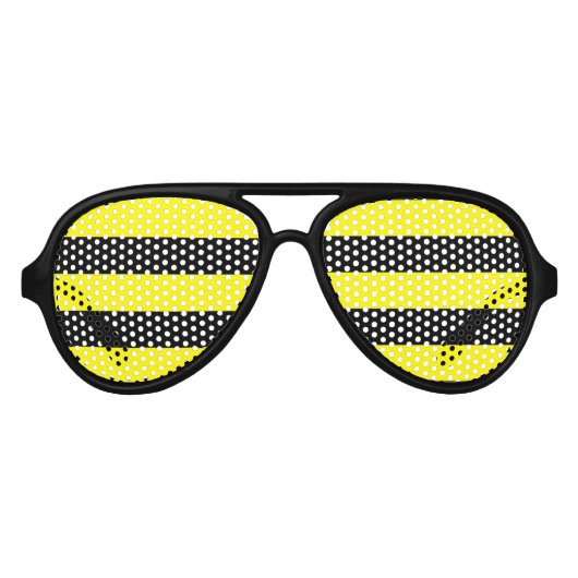 Gelbe und schwarze Streifen Partybrille (Vorderseite)