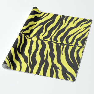 Gelbe und schwarze Tigerstreifen - Tierdruck Geschenkpapier