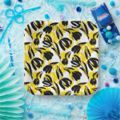 Gelbe und schwarze Tulpen Pappteller (Party)