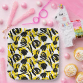 Gelbe und schwarze Tulpen Pappteller (Party)