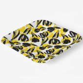Gelbe und schwarze Tulpen Pappteller (Gewinkelt)