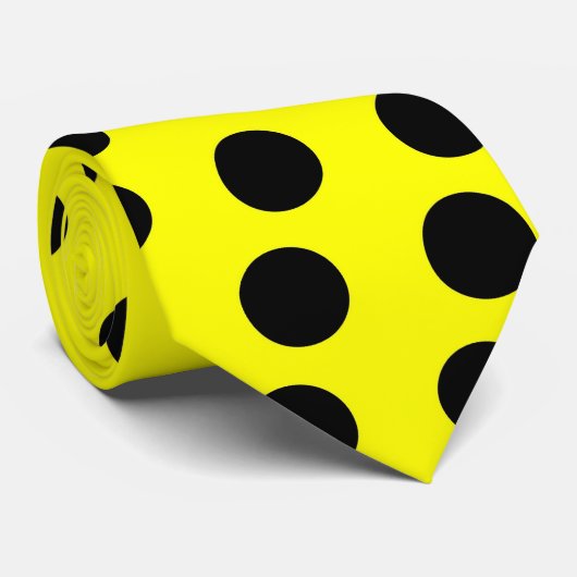 Gelbe und schwarze Tupfenkrawatte Krawatte (Gerollt)