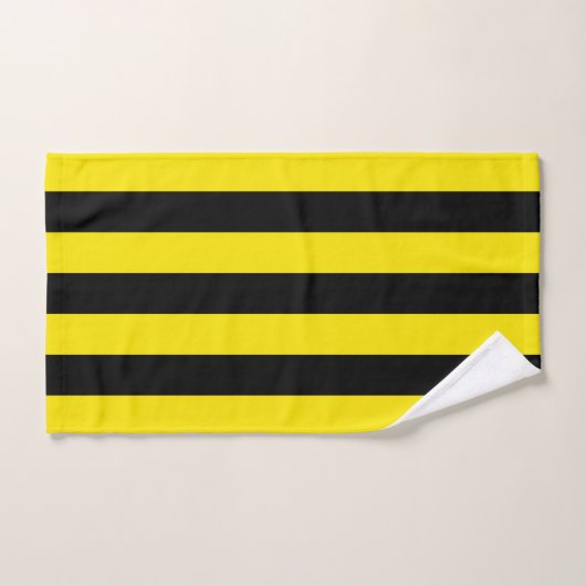 Gelbe und schwarze vertikale Streifen Badhandtuch Set (Handtuch)