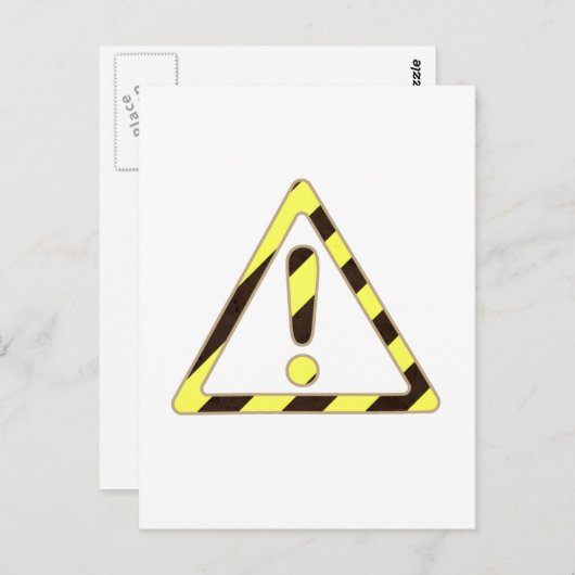Gelbe und schwarze Vorsicht - Dreieck-Ausruf Postkarte (Vorne/Hinten)