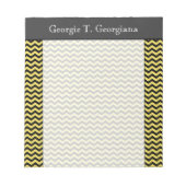 Gelbe und schwarze Wavy Line Muster + Individuelle Notizblock (Vorderseite)