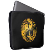 Gelbe und schwarze Yin Yang Drachen Laptopschutzhülle (Vorne Rechts)