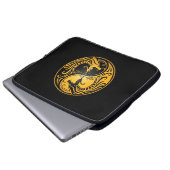 Gelbe und schwarze Yin Yang Drachen Laptopschutzhülle (Vorne Knopf)