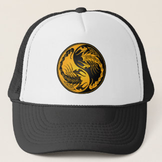 Gelbe und schwarze Yin Yang Skorpione Truckerkappe