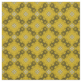 Gelbe und Silbergraue Blume Stoff
