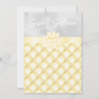Gelbe und silberne getuftete Perlen Sweet Sixteen Einladung