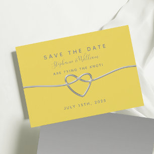 Gelbe und silberne moderne Hochzeit Save The Date