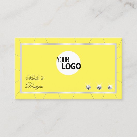 Gelbe und silberne Rahmen mit Luxus Diamonds & Log Visitenkarte (Vorderseite)