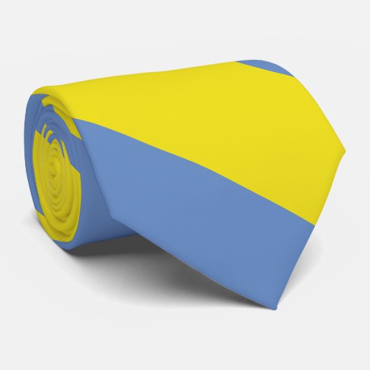 Gelbe und Sky Blue University Strip Krawatte (Gerollt)