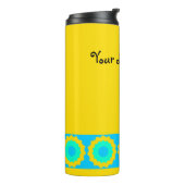 Gelbe und türkisfarbene Grünsteine Thermosbecher (Nach links gedreht)