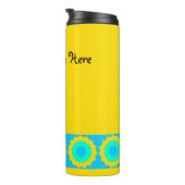 Gelbe und türkisfarbene Grünsteine Thermosbecher (Nach rechts gedreht)