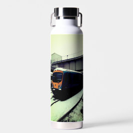 Gelbe und türkisfarbene Züge Trinkflasche
