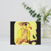 Gelbe und Vintage Vogelgrippe Postkarte (Stehend Vorderseite)