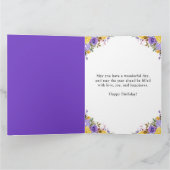Gelbe und violette Blumen Geburtstag Karte (Innenseite)