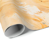 Gelbe und weiße abstrakte Malerei Geschenkpapier (Rolleneckpunkt)